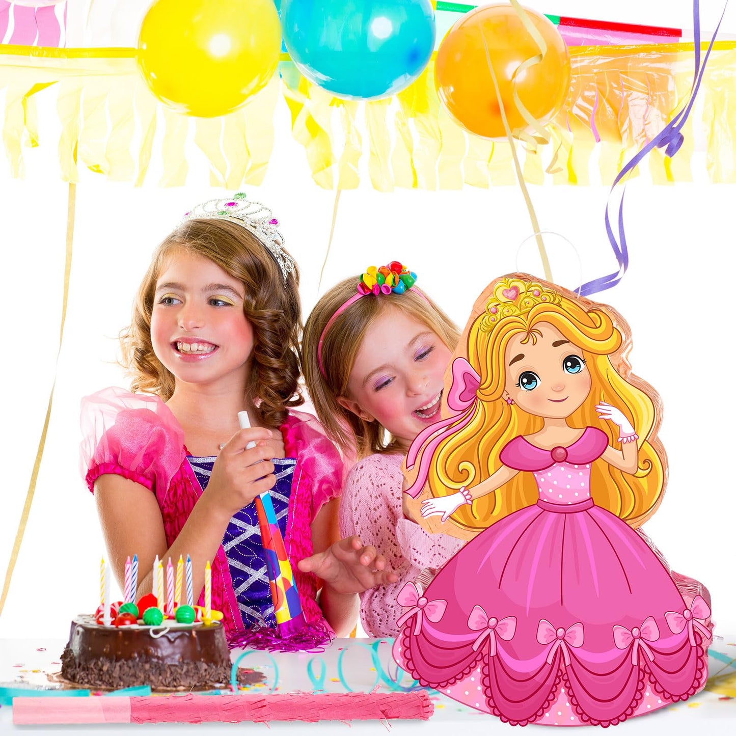 Threan Princess Piñata Fairy Party Decorations Pink Ballet Piñata