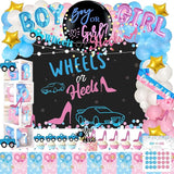 Wheels or Heels Gender Reveal Decorations 169 PCs Boy or Girl Gender