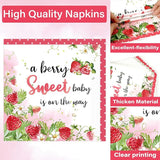 100 Pcs Strawberry Baby Shower Party Plates Napkins Forks Supplies