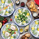 50PCS Capri Lemon Party Supplies7"Lemon Paper Plates Blue Tiles Yellow