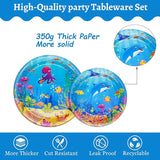 120 Pcs Under the Sea Party Decorations Ocean Birthday Party Plates