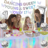 34pcs Dancing Queen Party Decorations 17,Dancing Queen Banner,Silver