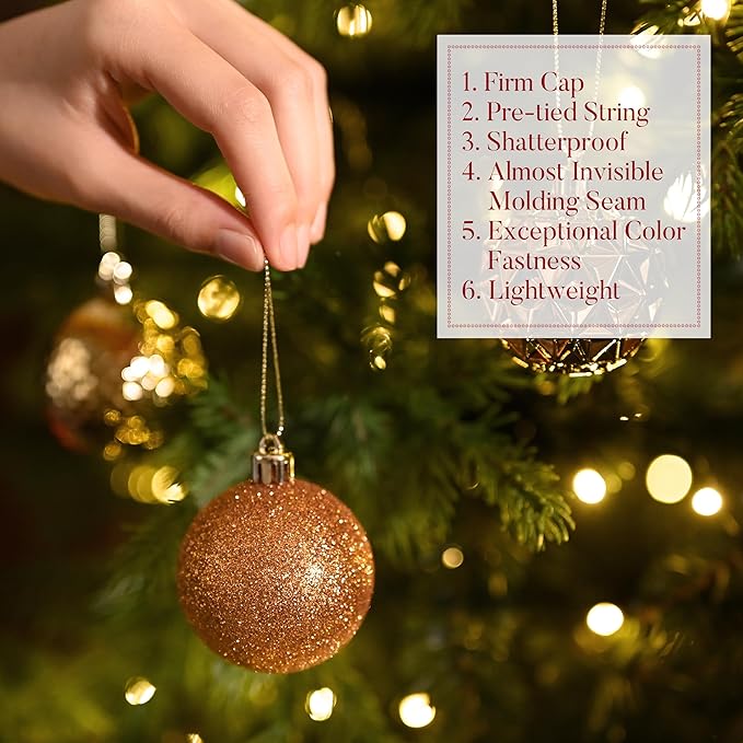 Valery Madelyn Christmas Tree Decorations Ornament Set, 50ct 2 Inches