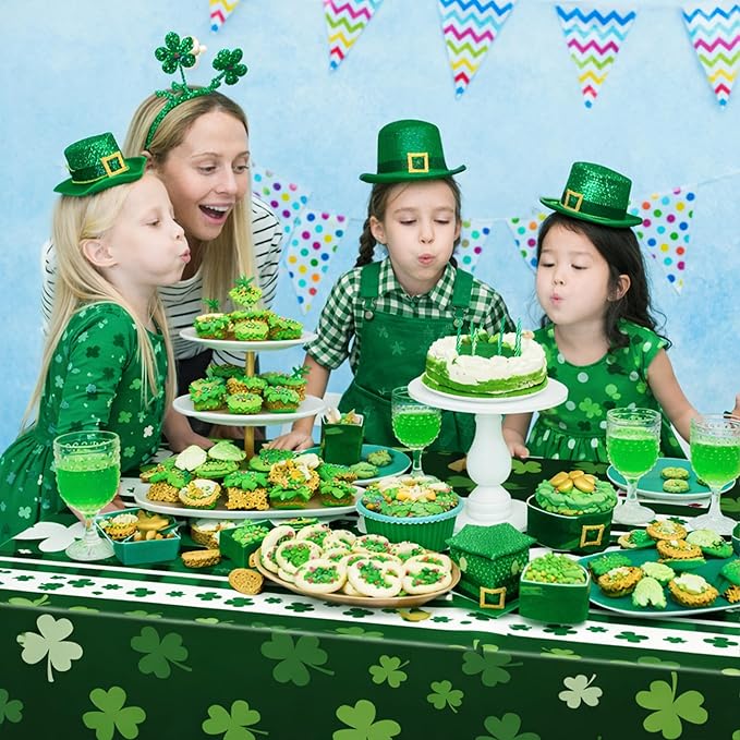 OHOME St Patricks Day Decorations - 2 PCS Shamrock Tablecloth | St