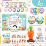Easter Party Decorations 51pcs Easter Bunny Decorations Set