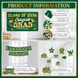 Graduation Decorations 2026 Green and Gold Graduation Party Decor Set
