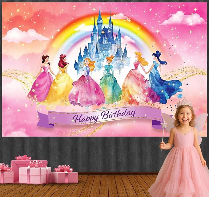 Princess Birthday Party Decorations 6x4ft Princess Party Decorations