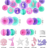 Mermaid Birthday Decorations Little Mermaid Party Supplies with Pink
