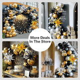 137Pcs Black Gold and Silver Balloons Garland Arch Kit with Stars - 5