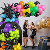 Rainbow Balloon Arch Garland Kit, 137pcs Colorful Balloons whit