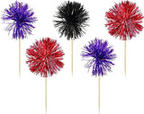 Gyufise 30Pcs Foil Firework Cupcake Toppers Sparkle Tinsel Cake #27