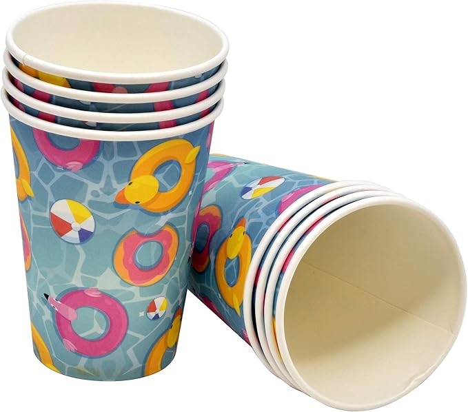 122 Pcs Pool Party Supplies Set Paper Plate Cup Napkin for Summer