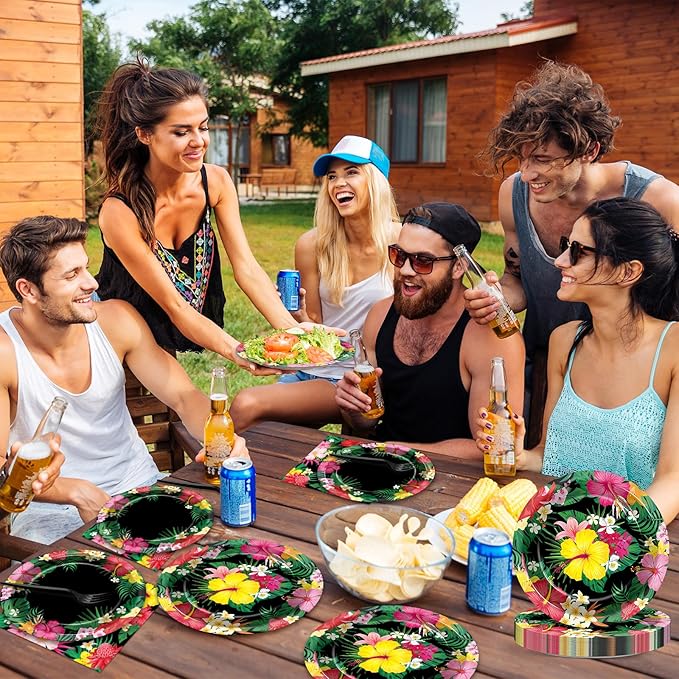 100Pcs Hawaiian Luau Party Decoration Tropical Aloha Disposable