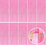Pink Party Streamers Foil Fringe Backdrop Curtains Tinsel Streamers