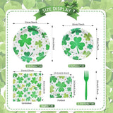 96 Pieces St Patrick's Day Shamrock Tableware Party Supplies