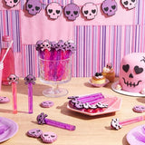 RoundFunny 24 Pcs Skull Mini Bubble Wands Skeleton Theme Party