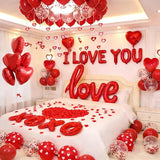 1100PCS Valentine's Day Balloons Kit with XOXO Red Heart and I Love