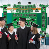 Graduation Decorations 2026 Green Graduation Party Decor Set include