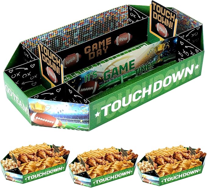 Football Party Supplies Kit 3 Pcs Large Football Paper Food Plates