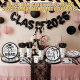 Sunnychicc 168 Pcs Black Bow 2026 Graduation Party Supplies Black