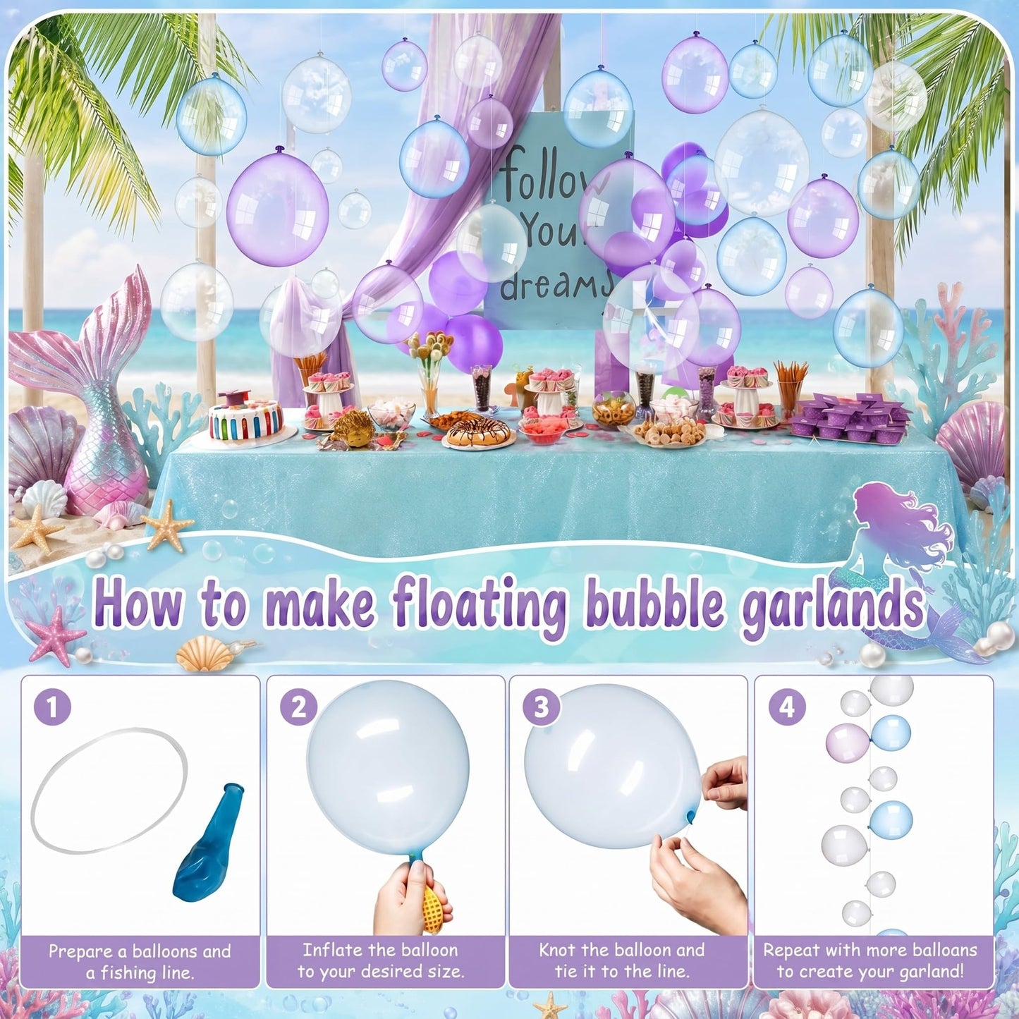 130 Pcs Clear Balloons Iridescent Transparent Bubble Shaped Balloons