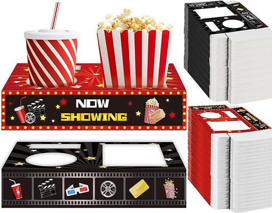 50 Pcs Movie Night Supplies Movie Night Snack Trays Theater Snack