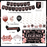 Retirement Party Decorations Women Black and Pink Happy Retirement