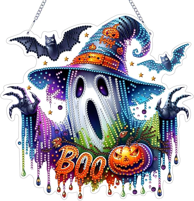 VODAPYC Halloween Diamond Art Hanging Kits for Adults, DIY Double