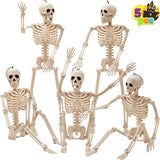 5 PCS Posable Halloween Skeleton Decor 16 Inches Full Body Posable