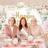 Pink Floral Retirement Party Decorations for Women Happy Retirement