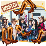 Wettarn 6 Pcs Cowboy Boot Balloons Bulk 25.6 Inch Large Cowgirl Rodeo