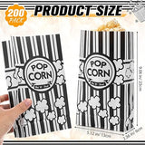 200 Pcs Paper Popcorn Bags Bulk 2 oz Large Flat Bottom Boxes Red and
