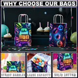 24 Pack Neon Sports Party Favor Bags for Kids Glow in the Dark