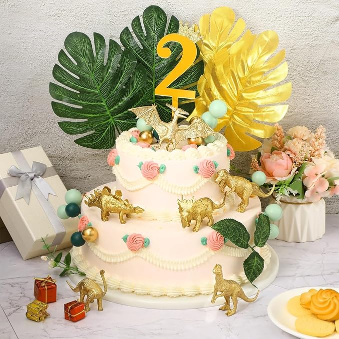 Gold Plastic Mini Dinosaur Figures Toys 48PCS Party Favors Supplies