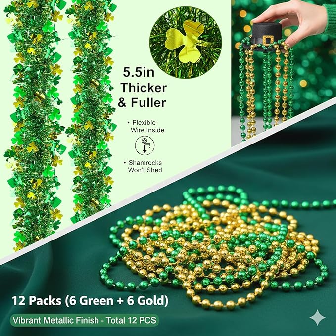 76 Piece St Patricks Day Decorations Kit Party Favors Include Foil
