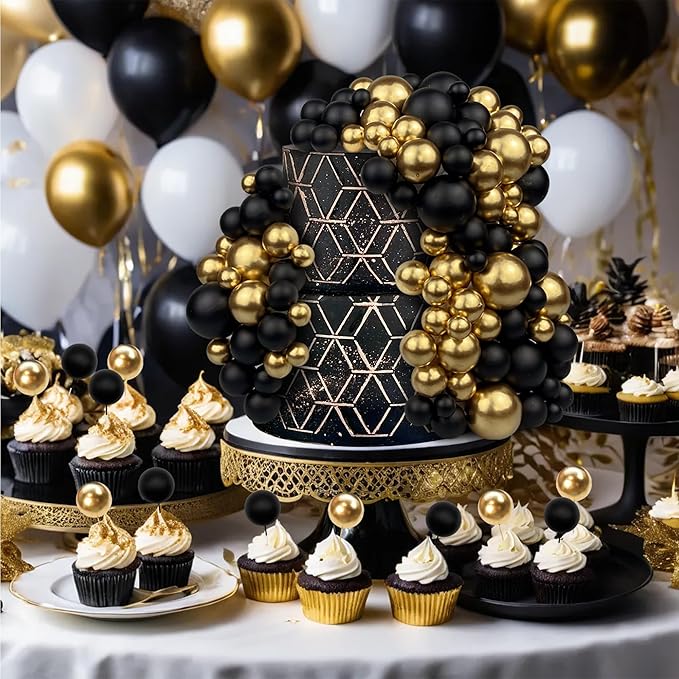 113 PCS 5 Size Ball Cake Picks Colorful Ball Shaped Cake Topper Pearl