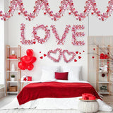 66 FT Valentine's Day Heart Tinsel Garland Decor Red Pink Heart