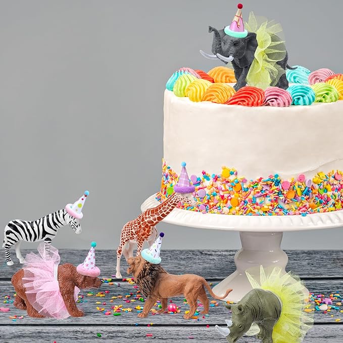 27 Pcs Jungle Animal Cake Topper Animals Figures Birthday Party