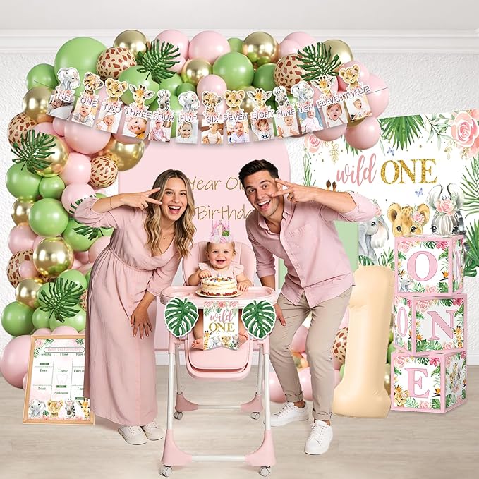 Cocomigo 184pcs Wild One Birthday Decorations Girl Wild One Party