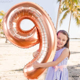 KatchOn, Rose Gold Number 9 Balloon - 40 Inch | Foil 9 Birthday