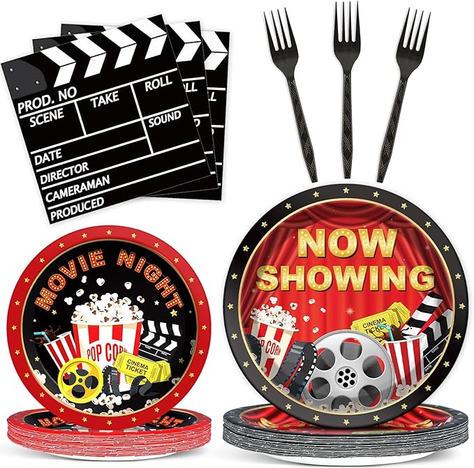 Movie Night Party Plates Movie Themed Paper Tableware Now Showing