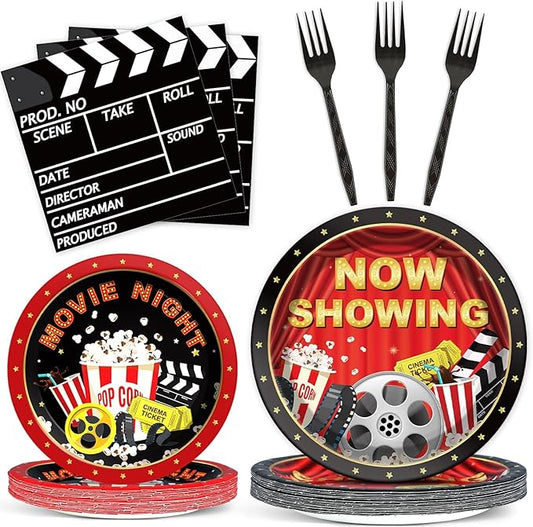 Movie Night Party Plates Movie Themed Paper Tableware Now Showing