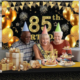 85th Birthday Decorations Men Women with 85th Birthday Banner Black