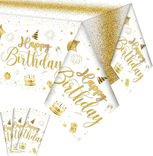 Tudomro 3 Pcs Happy Birthday Tablecloths Happy Birthday Party #4