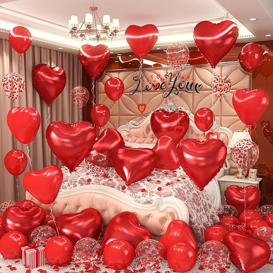 Red Heart Balloons Valentines Day Balloons 18 Inch Heart Shaped