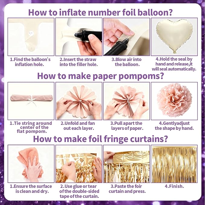 Purple Pink Birthday Decorations Balloons Pink Purple Happy Birthday