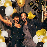 Amandir Black Gold Birthday Decorations for Men Women Black Gold
