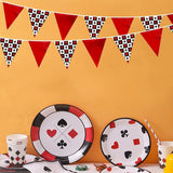 32Ft Casino Party Decorations Red Black Banner Triangle Flag Fabric