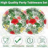 100pcs 7inch Aloha Floral Plates Hawaiian Luau Party Supplies