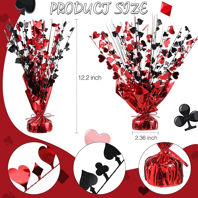 6 Pcs Casin Foil Spray Centerpieces for Tables Las Vegas Theme Party